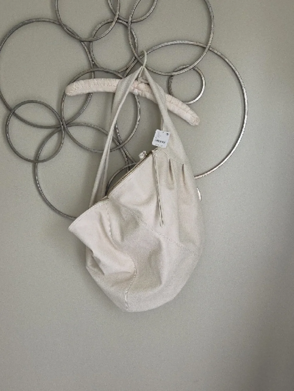 Free People Soft Ivory Hobo Bag with Slouchy Strap